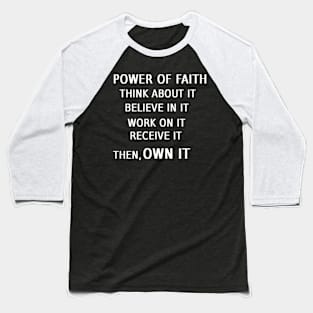 Power of Faith Illustration on Green Background Baseball T-Shirt